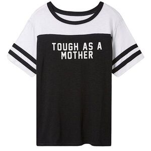 TORRID‎ “Tough As A Mother” Classic Fit Super Soft Slub Boat Neck Varsit…